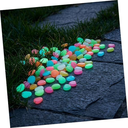 OSALADI Resin Pebbles Outdoor Decorative Stones Glow the Dark for Garden and Yard 500pcs Recharge in Sunlight Glowing Landscaping Stones and Random Color and Pet Friendly for Fish Tanks - Image 4