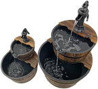 Wood Barrel with Pump Outdoor Water Fountain - Medium Garden Water Fountain - Image 7