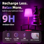 EZVALO Spa-Like RGB Shower Lamp – Waterproof Bathroom Lamp with Remote, Rechargeable Cordless Mood Light, 3 Color Temps & 80 RGB Colors for Relaxing Bathroom & Bathtub Experience (1 Pack) - Image 5