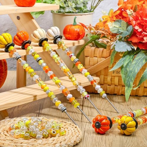 Tigeen 236 Pcs Garden Stake DIY Fairy Wand Plant Stake, Autumn Pumpkin - Image 3