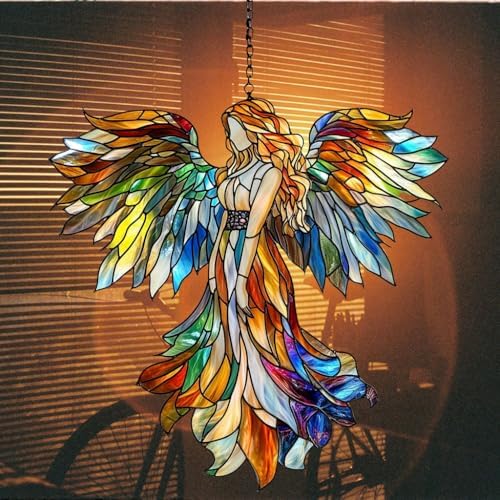 Rainbow Angel Tiffany Style Acrylic Suncatcher - Image 7