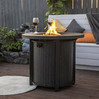 30'' Round Propane Fire Pit Table, 50,000 BTU Steel Gas FirePit for Outdoor, Fire Table with Lid, Add Warmth & Ambience to Gatherings and Parties On Patio Deck Garden Backyard, Black. - Image 2