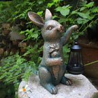 Solar Garden Statues -Rabbit Lantern Outdoor Handmade Resin Statue with LED Light, Cute Carrot Holder for Patio, Yard, Gift Ideas (rabbit2) - Image 6