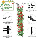 Tower Obelisk Garden Trellis for Climbing Plant，6.3FT/75.6" Rustproof Metal Potted Plant Climbing Support for Indoor Outdoor Flowers Vegetable Fruits Vines Support (2PCS) - Image 2
