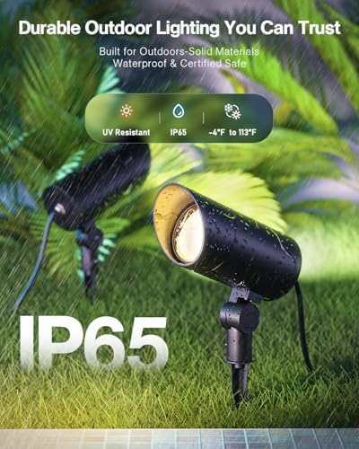 HIBOITEC 1 Pack 30W Outdoor LED Spot Lights 120V Plug in Flag Pole Light 3000LM 3000K Warm White Waterproof Landscape Spotlight for Yard Garden Tree Statue, 5.9 FT Cord with Plug - Image 4