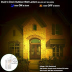 GRUENLICH Outdoor Wall Light Fixture Dusk to Dawn, Tempered Glass - Image 4