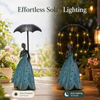 Solar Fairy Garden Statue: Outdoor Figurine with Umbrella Lights - Image 4