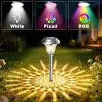 Beau Jardin 4 Pack Solar Pathway Lights White+ Color Changing Stainless Steel 3 Mode Outdoor Multicolor Metal Solar Powered Waterproof Glass for Garden Landscape Path Yard Walkway Driveway Silver - Image 5