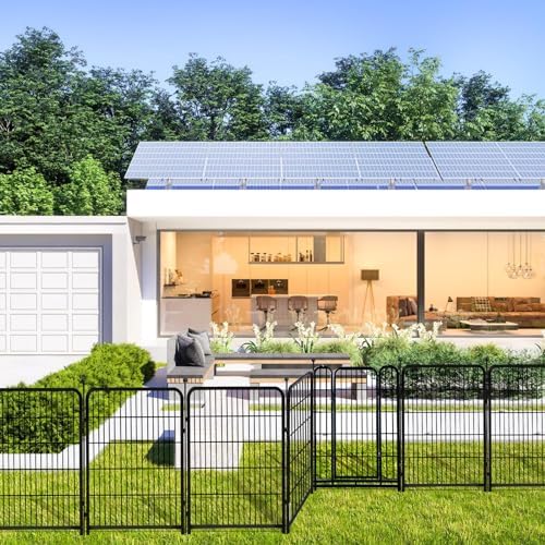Getlay Animal Barrier Fence, 40 in(H)×27 in(L) 14 Panels Total 31 Ft(L), Garden Fence with Gate, Flower Bed Fencing, Black Metal Decorative Garden Fencing, Fence for Dogs Outside - Image 6