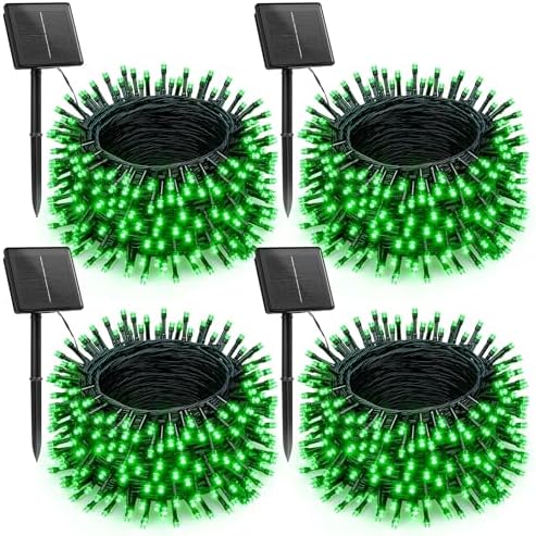 Brightown Solar Christmas Lights Outdoor, 4 Pack Total 184FT 480 LED, Green by Brightown