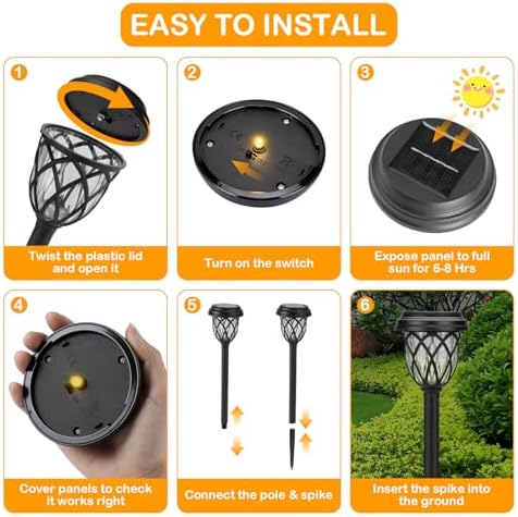 Solar Outdoor Lights, IP65 Waterproof - Bright Solar Garden Lights for Patio, Yard, Driveway Decoration - Image 3