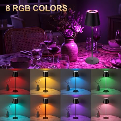 4 Pack Cordless Table Lamp Rechargeable Black - Image 3