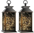 Solar Lanterns Outdoor Waterproof Hanging Vintage Led Fairy Lights Lantern, Upgraded Solar and AAA Battery Powered, for Outside Yard and Indoor Tables, Window Sill, 2 Pack by AYTPU