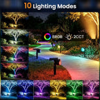 IP67 Solar Lights Outdoor Waterproof, 2CCT & RGB Landscape Lights, 4 Pack - Image 4
