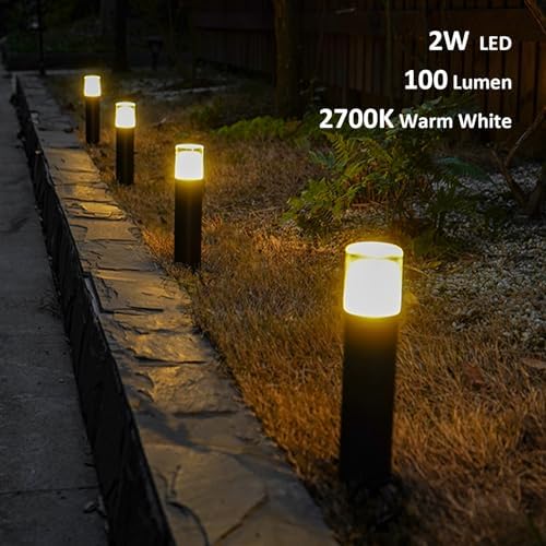 GOODSMANN 12V Low Voltage LED Bollard Path Lights Warm White 2W 100 Lumen - Image 2