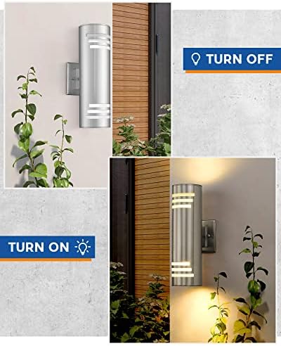 TENGXIN Outdoor Wall Lights,Exterior Wall Light Fixture with Stainless Steel Cylinder,Waterproof. - Image 3