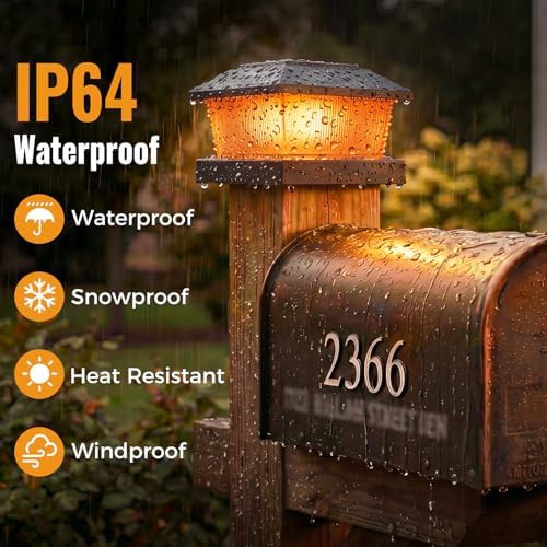 btfarm Solar Post Cap Lights Flickering Flame, Fit 4x4 3.5x3.5 Wooden/Vinyl - Image 5