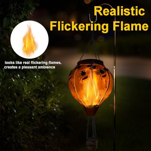 Hot Air Balloon Solar Lantern with Flame Bee - Image 4