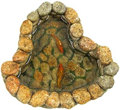 TG,LLC Treasure Gurus Miniature Fairy Garden Stone Rock Koi Fish Pond Landscape Ornament Dollhouse Outdoor Decor by TG