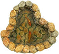 TG,LLC Treasure Gurus Miniature Fairy Garden Stone Rock Koi Fish Pond Landscape Ornament Dollhouse Outdoor Decor by TG