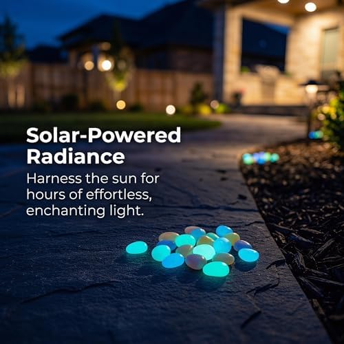 2026 Colorful Glow-in-the-Dark Garden Stones, Night Luminous Pebbles, Rainbow Glowing Stepping Rocks, Outdoor Landscaping Decor, Glowing Gravel for Fish Tank Aquarium Yard Pathway(Colorful,1000pcs) - Image 7