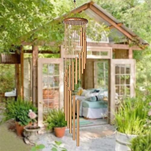 Wind Chimes 90cm Copper Wind Chimes Outdoor Living Yard Tubes Bells Garden Decorations Metal WindChimes 18 Tubes BellsHanging Home Decor (Color : Silver) - Image 4
