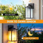 2-Pack 13" Black Dusk to Dawn Wall-Mounted Exterior Light Fixtures - Image 5
