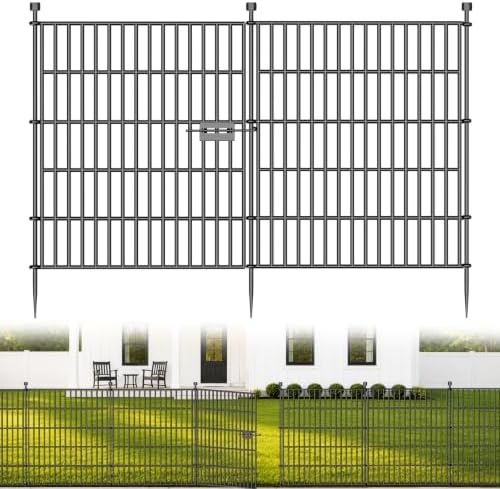 No Dig Garden Fence Outdoor for Yard, 32in (H) x 11.8ft(L) by SecureSpacesCleanerPlaces