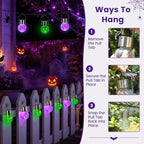 GIGALUMI Halloween Solar Lights Outdoor Solar Hanging Lanterns Outside 12PC - Image 4
