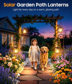 KOOPER Solar Lanterns Outdoor Waterproof, 4 Pack Upgraded Metal Hanging Solar Lights Outdoor Lanterns, Brighter Auto On/Off Outdoor Hanging Lantern for Yard Patio Pathway Porch Garden Decor - Image 4