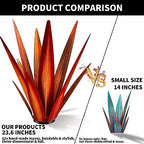 KODIBO 24" Metal Agave Plant Outdoor Decor, Large Garden Sculpture, Red - Image 4