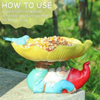 MUMTOP Bird Baths for Outdoor, Resin Garden Gnome Birdbath Bowl Yard Decor - Image 5
