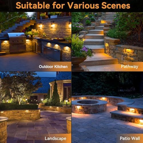 JESLED 12 Pack 7 inch Retaining Wall Lights, Low Voltage Hardscape Lighting - Image 5