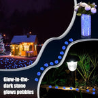 Sasylvia 6000 Pcs Glow in the Dark Stones for Garden Aquarium, Dark Blue - Image 5