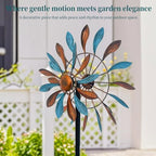 Copper Teal Petal 360° Metal Wind Spinners Outdoor, 56.7" H - Image 4