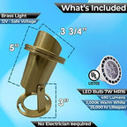 Waterproof Underwater Light 175 Solid Brass 7WMR16 LED Bulb Pond Submersible Waterfall Pool Fountain Light for Beautiful Bright Long Lasting Home Garden Patio Pool - Image 4