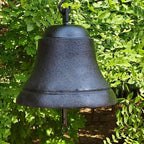 GTPBAO Front Door Iron Cast Hanging Bells, Antique Black Ringing Doorbell, Handcrafted Service Bell for Outdoor Garden Villa Cafe(Bell 30cm/11.8in) by Unknown