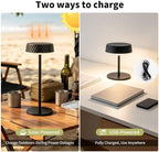 Solar Outdoor Waterproof Cordless Rechargeable Set of 2 Table Lamp, Portable Touch Dimmable Battery Operated Table Light with Adjustable Height Pole, for Patio Restaurant Kitchen (Black 2 Pack) - Image 4