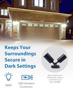 Outdoor Flood Light Fixture - Spot Lights Outdoor Security Light Fixture, Adjustable Double Cylinder Head, 100W, 120V, Weatherproof, Heavy-Duty Aluminum - Black Flood Light by NICOR Lighting - Image 3