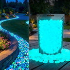 Colorful Glow-in-the-Dark Garden Stone, Night Guide Luminous Pebbles, Glowing Garden Stones, Rainbow Glow in the Dark Stepping Rocks for Landscaping Fish Tank Aquarium Walkway Decor (Blue,1000pcs) by Unknown