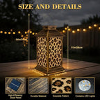 Solar Lantern Outdoor Waterproof Golden Leopard Print Seamless Subtle Animal Skin Leopard Garden Decor LED Hanging Solar Lights Tabletop Lamp Gifts for Women Mom Outside Yard Patio Porch - Image 2
