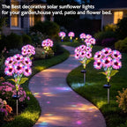 Solar Sunflower Lights Outdoor Garden Decor, 4 Pack Solar Multicolor Flowers Lights with 24 Sunflowers, Waterproof Fall Decor Stake Decorative Light Auto ON/Off for Garden Yard Patio, Gift for Women - Image 5