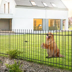 Decorative Metal Garden Fence with Gate 42" x 11.5', Dog Fence Outdoor by FOREHOGARGARDEN%EF%BC%86HOME