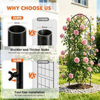 LZRS 71 x 80in Rustic Iron Arch Decoration Garden Trellis with Black Metal Coating – Perfect for Supporting Climbing Plants Outdoor, Roses, Vines, Flowers, and Vegetables. - Image 4