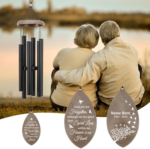 Sympathy Wind Chimes Personalized, 36inch Memorial Wind Chimes in Loving Memory, Loss of Loved Mom/Dad, Sympathy Wind Chime Memorial Gifts Outdoor - Image 2