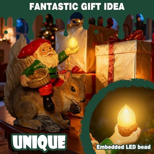 Funny Garden Gnomes Decorations for Yard Statue with Solar Lights - Image 2