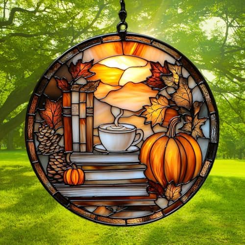 Autumn Pumpkin Spice and Books Acrylic Suncatcher - Image 3