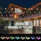 Auroraworld 48FT RGB Outdoor String Lights – Dimmable Patio Lights with Remote & Shatterproof Bulbs for Porch, Balcony & Garden Parties - Image 3