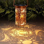 DIBIEECN Birthday Gifts for Women Mom Grandma Wife, Solar Lanterns Outdoor Waterproof, Metal Hanging Lights Garden Decor, LED Decorative Lantern for Patio Porch Backyard, Sun and Moon, 1 Pack by DIBIEECN