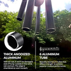 Hanway Large Size Wind Chimes with Deep Tone for Outside - 6 Durable Powder Coated Aluminum Tubes, Real Iron Ring Top & Windsail with Matte Finish, Ready to Use Hanging Hook(50 inches) - Image 3